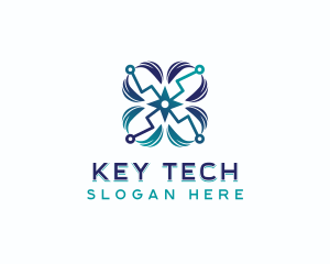 Tech Cyber Circuit logo design