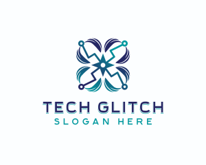 Tech Cyber Circuit logo design