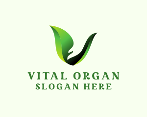 Green Natural Letter V   logo design