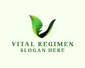 Green Natural Letter V   logo design