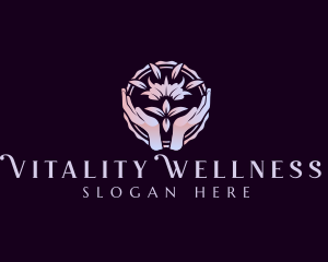 Floral Wellness Hand logo design