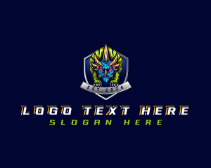 Badge - Triceratops Shield Gaming logo design