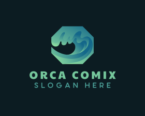 Surfing Ocean Wave Logo