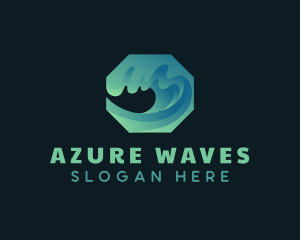 Surfing Ocean Wave logo design