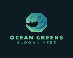 Surfing Ocean Wave logo design