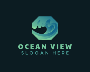 Surfing Ocean Wave logo design