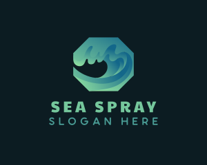 Surfing Ocean Wave logo design