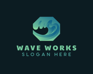 Surfing Ocean Wave logo design