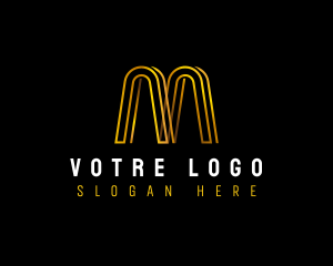 Construction - Arch Industrial Letter M logo design
