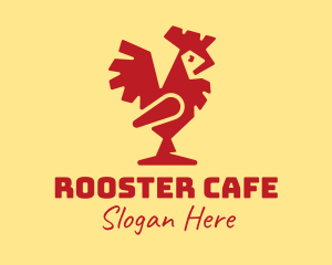 Modern Red Rooster logo design