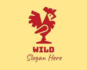 Modern Red Rooster logo design