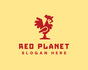 Modern Red Rooster logo design