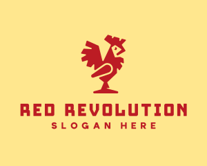 Modern Red Rooster logo design