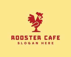 Modern Red Rooster logo design