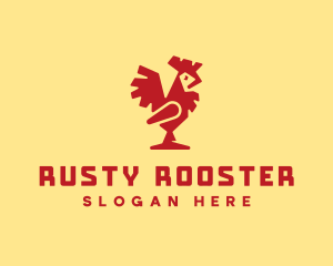 Modern Red Rooster logo design