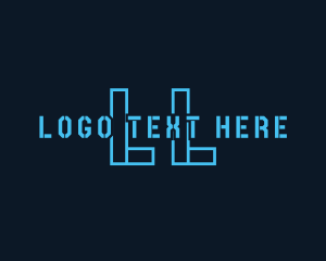 Online Game - Neon Cyber Digital Tech logo design