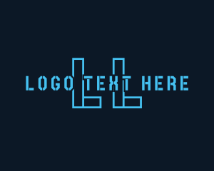 Neon Cyber Digital Tech logo design