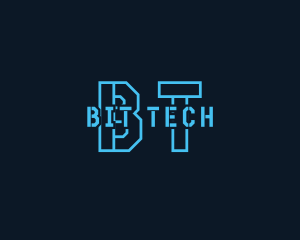 Neon Cyber Digital Tech logo design