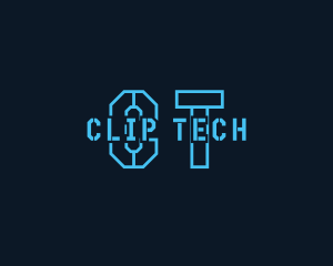 Neon Cyber Digital Tech logo design