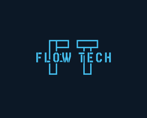 Neon Cyber Digital Tech logo design