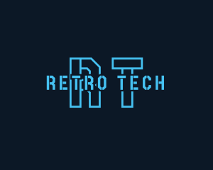 Neon Cyber Digital Tech logo design