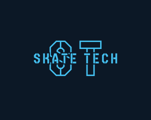 Neon Cyber Digital Tech logo design