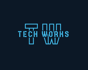 Neon Cyber Digital Tech logo design