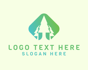 Eco - Forest Pine Tree logo design