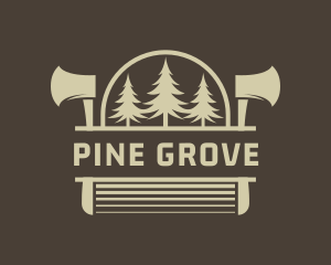 Pine Tree Woodwork Emblem logo design