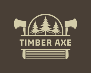 Pine Tree Woodwork Emblem logo design