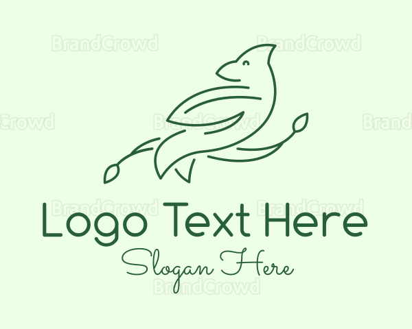 Green Bird Line Art Logo