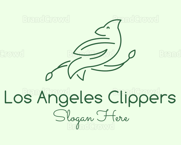 Green Bird Line Art Logo