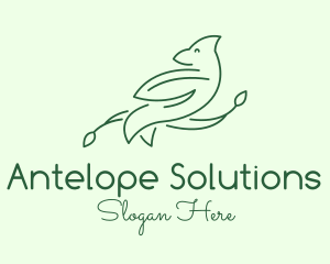 Green Bird Line Art logo design