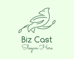 Bird Sanctuary - Green Bird Line Art logo design