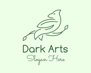 Green Bird Line Art logo design