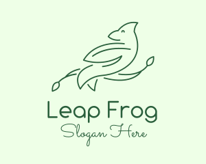 Green Bird Line Art logo design