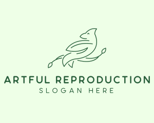 Leaf Dove Line Art logo design