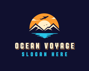 Travel Airplane Mountain logo design