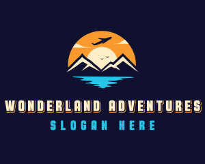 Travel Airplane Mountain logo design