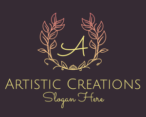 Creations - Garland Wreath Letter logo design