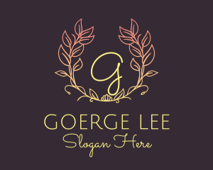 Garland Wreath Letter  logo design