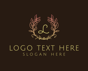 Interior Designer - Nature Garland Wreath logo design