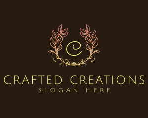 Nature Garland Wreath logo design