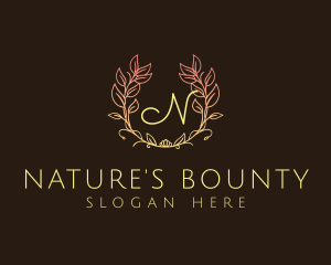 Nature Garland Wreath logo design