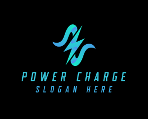 Flash Charging Lightning Bolt logo design