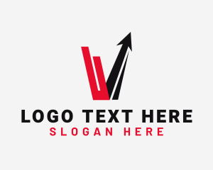 Entrepreneur - Company Letter V Arrow logo design