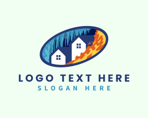 Hot - Fire Ice House logo design