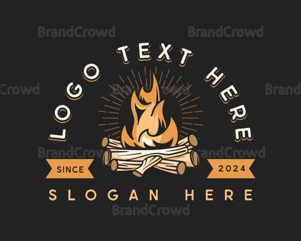 Outdoor Bonfire Camping Logo