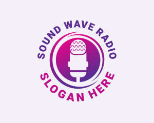 Radio - Gradient Mic Radio logo design