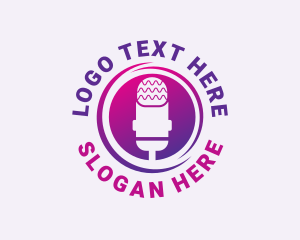 Vlog - Gradient Mic Radio logo design